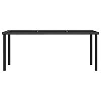 Tuintafel 180x70x73 cm poly rattan zwart - thumbnail
