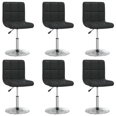 Eetkamerstoelen 6 st kunstleer zwart