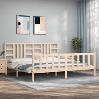 Bedframe zonder matras massief grenenhout 200x200 cm - thumbnail