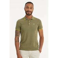 PME Legend regular fit polo met contrastbies olijfgroen - thumbnail