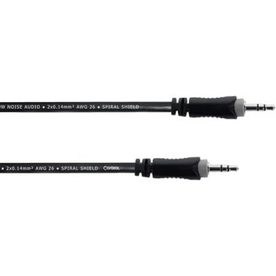 Cordial 14828 Jackplug Audio Aansluitkabel [1x Jackplug male 3,5 mm - 1x Jackplug male 3,5 mm] 1 m Zwart PVC-mantel, Verdraaid