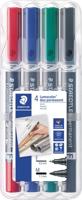 Staedtler Lumocolor duo 348 WP4 Permanent marker Rood, Blauw, Groen, Zwart Watervast: Ja - thumbnail