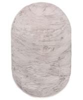 Tapeso Ovaal hoogpolig vloerkleed - Comfy plus - lichtgrijs - 200x300 - thumbnail