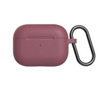 U by UAG [U] DOT Soft Touch siliconen hoes Apple Airpods Pro Case [Wireless Charging compatibel (LED zichtbaar), getextureerd ontwerp, Lightning-aansluiting afdekking, karabijnhaak] dusty rose - thumbnail