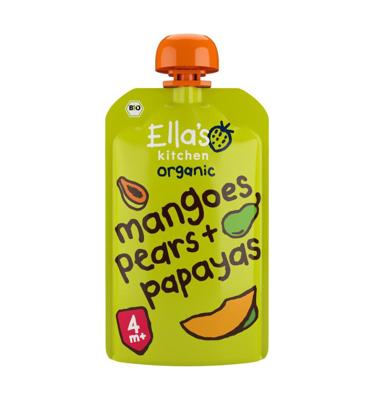 Ella&apos;s Kitchen Mango&apos;s, peren + papaya&apos;s 4+ biologisch 120 g bij Jumbo