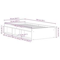 Bedframe zonder matras 75x190 cm spaanplaat zwart eikenkleurig - thumbnail