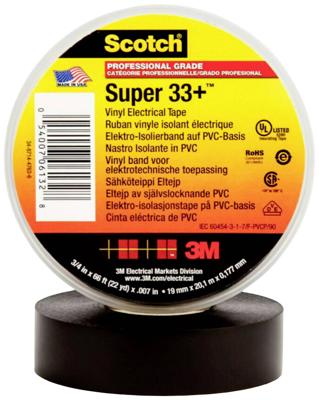3M SUPER33+-19X20 Isolatietape Scotch Zwart (l x b) 20 m x 19 mm 1 stuk(s) 3M SUPER33+-19X20 Isolatietape Scotch Zwart (l x b) 20 m x 19 mm 1 stuk(s)