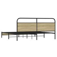 Bedframe zonder matras metaal sonoma eikenkleurig 193x203 cm - thumbnail