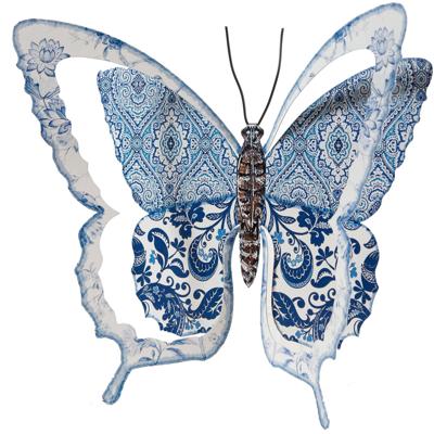 Tuindecoratie Muur Vlinder Van Metaal Blauw 31 Cm - Tuinbeelden Tuindecoratie Muur Vlinder Van Metaal Blauw 31 Cm - Tuinbeelden