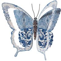 Tuindecoratie Muur Vlinder Van Metaal Blauw 31 Cm - Tuinbeelden - thumbnail