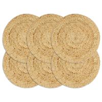 Placemats 6 st rond 38 cm jute natuurlijk - thumbnail