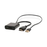 Nedis HDMI™-Adapter | HDMI™ Connector | DisplayPort Male / USB-A Male | Verguld | Recht | PVC | Zwart | 1 Stuks | Doos - CCGB34300BK02 - thumbnail
