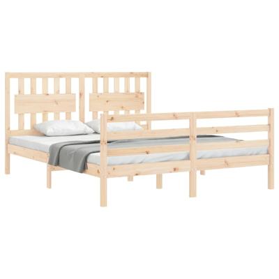 Bedframe met hoofdbord massief hout