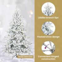 VidaXL Kunstmatige inklapbare kerstboom wit 180 cm pvc en staal - thumbnail