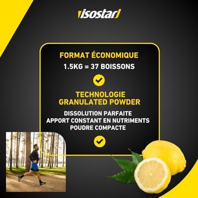 Isostar Hydrate & perform lemon 1500 Gram Isostar Hydrate & perform lemon 1500 Gram