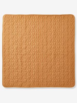PETIT MOUTON sherpa deken / gewatteerde vloermat Oeko-Tex®. honing/ecru