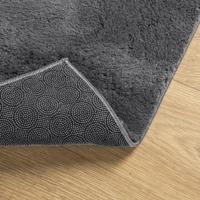 Vloerkleed laagpolig zacht en wasbaar 200x280 cm antracietkleur - thumbnail
