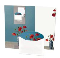 Briefpapier met enveloppen: Klaprozen, Ingrid Smuling - thumbnail