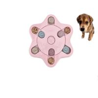 Huisdier speelgoed hond voedsel draaitafel eten puzzel anti-Smashing hond Bowl leveringen stijl: zeshoek stijl (roze) - thumbnail