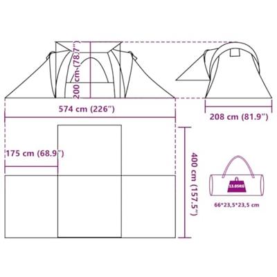 VidaXL Koepeltent 6-persoons waterdicht groen