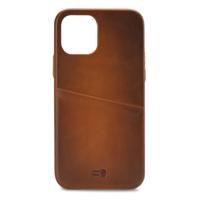 Senza Desire Leather Cover with Card Slot Apple iPhone 12 Mini Burned Cognac - thumbnail