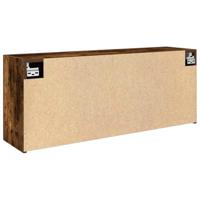 Badkamerwandkast 100x25x40 cm bewerkt hout gerookt eikenkleurig - thumbnail