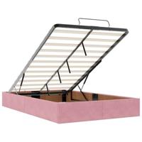 Ottoman bed met matrassen 120x200cm fluweel roze - thumbnail