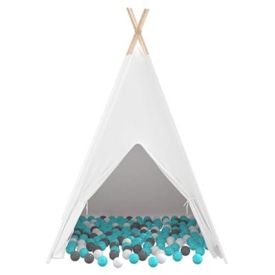 VidaXL Teepee tent wit 120 x 120 x 150 cm stof en plastic