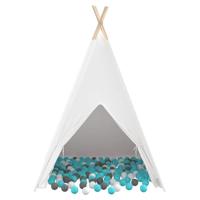 VidaXL Teepee tent wit 120 x 120 x 150 cm stof en plastic - thumbnail