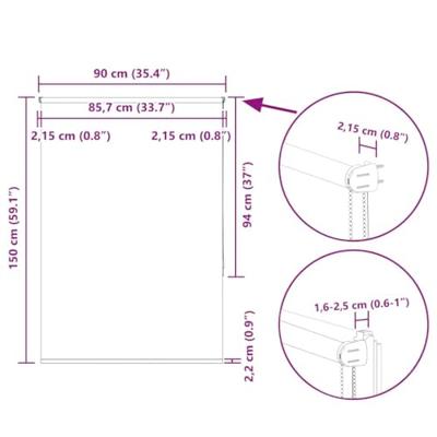 Rolgordijn verduisterend 90x150cm stofbreedte 85,7 cm polyester