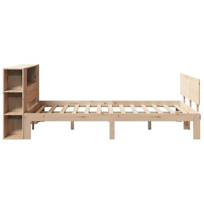 Bed met boekenkast zonder matras massief grenenhout 140x190 cm - thumbnail