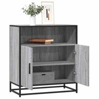 Dressoir 68x35x76 cm bewerkt hout grijs sonoma eikenkleurig - thumbnail