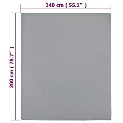 VidaXL Hoeslakens 2 st jersey 140x200 cm katoen grijs VidaXL Hoeslakens 2 st jersey 140x200 cm katoen grijs