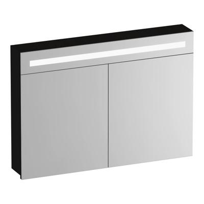 Brauer Promise Spiegelkast - 100 cm - met Verlichting - 2 Spiegeldeuren - Timber Black