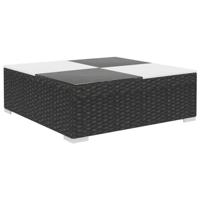 6-delige Loungeset met kussens poly rattan zwart - thumbnail