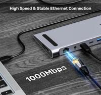 UNITEK KVM 4K, USBC, HDMI DOCKINGSTATION MET STANDAARD - thumbnail