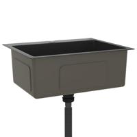 VidaXL Gootsteen handgemaakt roestvrij staal zwart - thumbnail