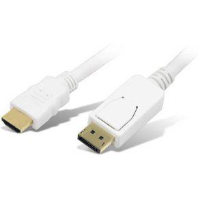 LogiLink CV0055 DisplayPort-kabel DisplayPort / HDMI Adapterkabel DisplayPort-stekker, HDMI-A-stekker 2.00 m Wit Vergulde steekcontacten LogiLink CV0055 DisplayPort-kabel DisplayPort / HDMI Adapterkabel DisplayPort-stekker, HDMI-A-stekker 2.00 m Wit Vergulde steekcontacten