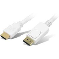 LogiLink CV0055 DisplayPort-kabel DisplayPort / HDMI Adapterkabel DisplayPort-stekker, HDMI-A-stekker 2.00 m Wit Vergulde steekcontacten - thumbnail