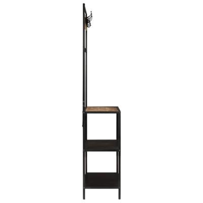 Kapstok 90x35x180 cm massief mangohout en ijzer