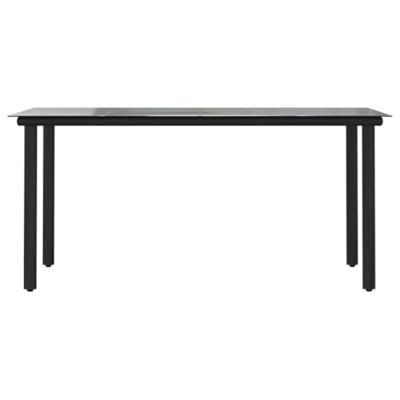 7-delige Tuinset met kussens poly rattan glas zwart