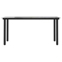 7-delige Tuinset met kussens poly rattan glas zwart - thumbnail