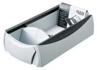 HAN HA-2000-13 Visitekaartbox VIP Inclusief Tabkaart Zwart / Grijs - thumbnail