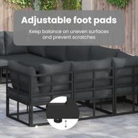 Tuinbankenset met kussen 11 pcs Zwart Aluminium - thumbnail