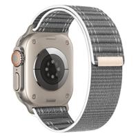 By Qubix - Nylon Wave band - Grijs - Compatible met Apple Watch 38mm / 40mm / 41mm / 42mm - Compatible Apple watch bandjes - thumbnail