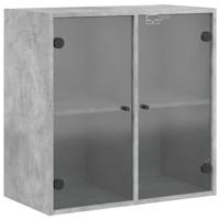 Wandkast met glazen deuren 68x37x68,5 cm betongrijs - thumbnail