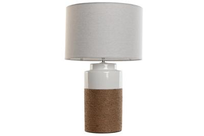 Bureaulamp Home ESPRIT Wit Linnen Keramisch 38 X 38 X 61,5 cm Bureaulamp Home ESPRIT Wit Linnen Keramisch 38 X 38 X 61,5 cm