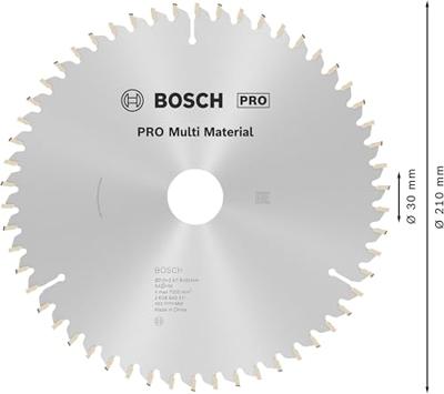 Bosch Accessories Multi Material 2608640511 Hardmetaal-cirkelzaagblad 210 x 30 x 2.4 mm Aantal tanden: 54 1 stuk(s)