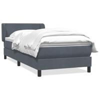 Boxspring met matras fluweel donkergrijs 90x210 cm - thumbnail