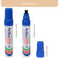 Viltstift Artline 100 schuin 7.5-12mm blauw | 12 stuks - thumbnail